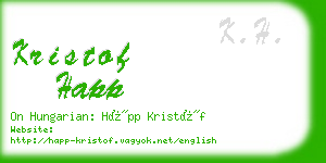 kristof happ business card